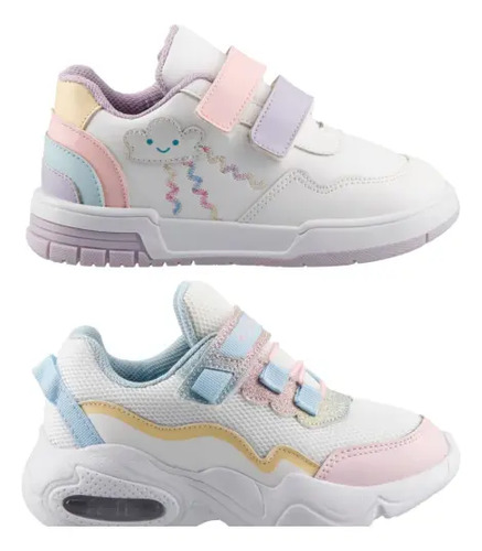 Tenis Niña Sport 498 Urbano Duo Pack Casual Talla Del 15 Al 17