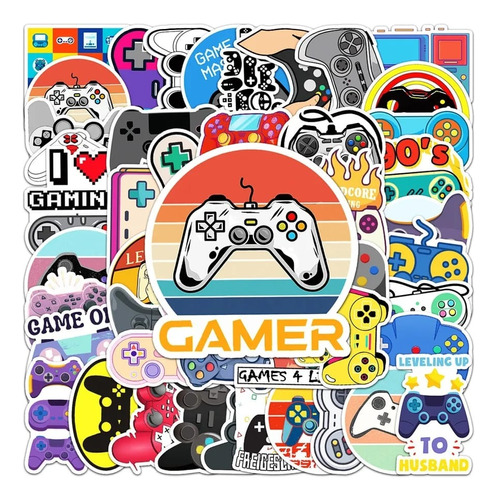 Stickers Calcomanias Gamer, Videos Juegos Pack 50 Unidades.