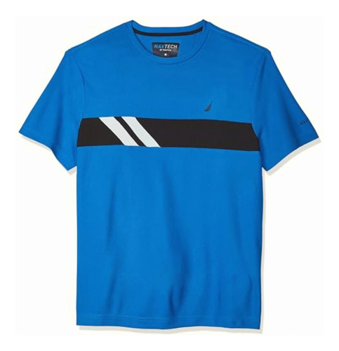 Nautica T-shirt M/c De Hombre 100% Poliester Color Azul