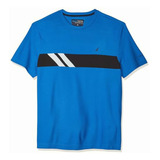 Nautica T-shirt M/c De Hombre 100% Poliester Color Azul