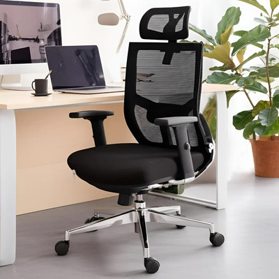 Silla Ejecutiva Para Oficina Aiko Ergonómica Con Cabecera Color Negro Material Del Tapizado Malla | Meses sin interés