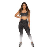 Conjunto Fitness Legging E Cropped Dily Jacquard Rosa I 103