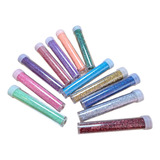 Set 12 Colores Pigmentos Glitter En Tubo