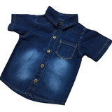 Camisa Jeans Infantil Criança Menino Masculina Luxo Premium