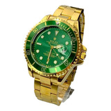 Relógio Masculino Rolex Submariner Bisel Verde Dourado