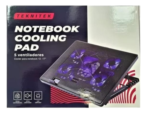 Cooler Para Notebook 12  A 17  5 Ventiladores Base Metálica 
