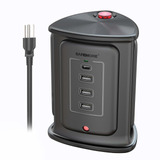 Safemore Usb-c Power Strip Tower, 4 Outlets 3 Usb-a Ports & 