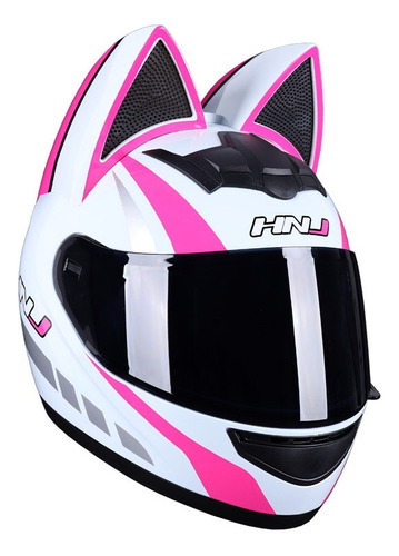 Hnj Casco De Motocicleta Con Orejas De Gato For Mujer Y Homb