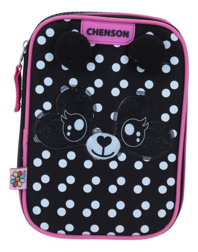 Lapicera Chenson Organizador Happy Girl Panda Ataran Negro