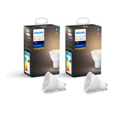 Pack Philips Hue 2 Ampolletas Led Hue Gu10 Blanco Calido