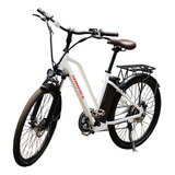 Bicicleta Con Motor Eléctrico Color Blanco Velocidades Rmb