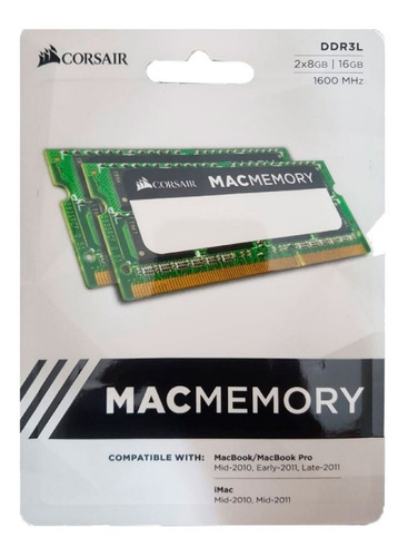 Kit Memória Notebook 16gb/1600 (2x8) Ddr3 Mac Corsair