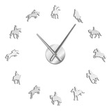 Reloj De Pared De Acrílico Moderno Diy Espejo Plata