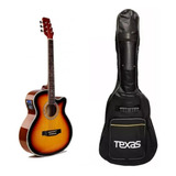 Guitarra Texas Ag60 Lc5-3ts Electroacústica Con Funda