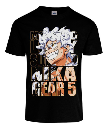 Playera Monkey D Luffy Gear 5 Nika Negro