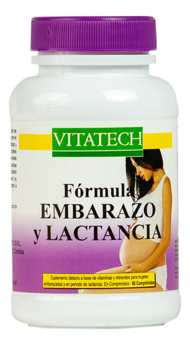 Embarazo Y Lactancia X 60 Vitatech - Vitaminas Y Minerales Sabor Sin Sabor
