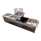 Charola Porta Insertos 4 1/6 Acero Inox Ensaladera Salsera