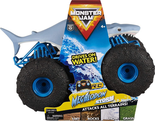 Monster Jam Megalodon Storm Rc Todoterreno A Escala 1:15 Spin Master Celeste