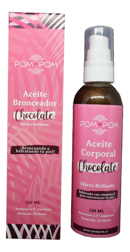 Aceite Bronceador Pompom 120ml Chocolate Brillante Hidrata