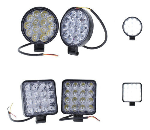 Faro 16 O 14 Led Auxiliar Slim Estrob Auto Moto Jeep Chico 