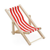 Uno Y Doce Miniatura Plegable Silla De Playa Raya Roja Dollh