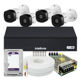 Kit Cftv Intelbras 4 Câmeras Vhl 1220 Full Hd 1004 1t Purple