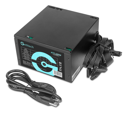 Fuente De Poder Getttech Gfs-60020-01, 20+4 Atx 120mm 600w