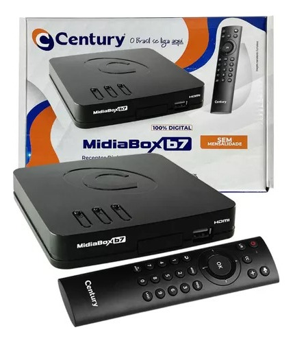 Novo Receptor Century Midia Box B6 Sat Hd Regional H265