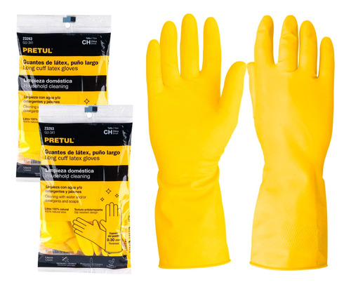 Guantes De Látex Para Limpieza, 3 Pares, Pretul