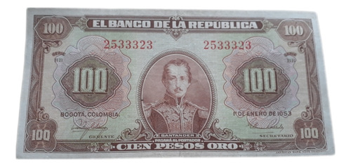 Colombia 100 Pesos Oro 1953