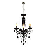 Lustre Pendente Avant Baronesa 3xe14 Preto Brilho