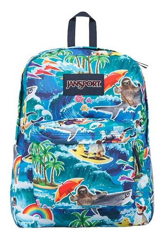 Mochila Jansport Superbreak *demasiada Variedad* Children's Color Celeste/naranja