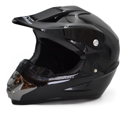 Casco Cerrado Motocicleta Negro Brillante Moto Cross Dot