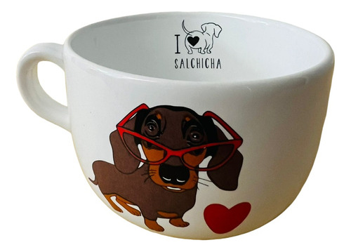 Taza Tazón Perro Salchicha - Cerámica - 500 Ml - Bazar 