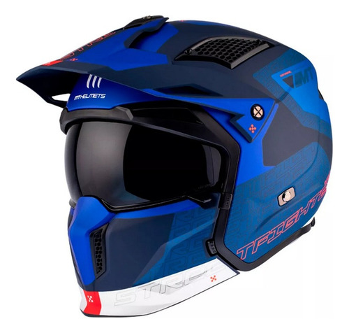 Casco Abierto Moto Mt Streetfighter Totem C17 Mentonera Desm