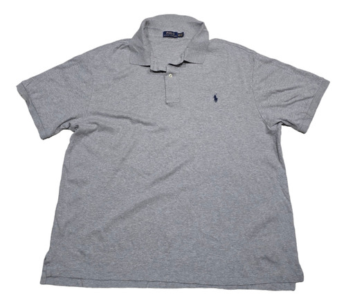 Playera Polo Ralph Lauren 2xb Big Gris Pony Azul