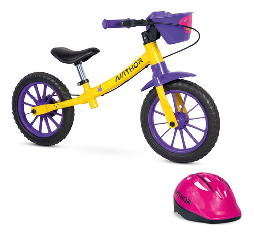 Bicicleta Balance De Equilibrio Amarela Garden Aro 12 + Cap