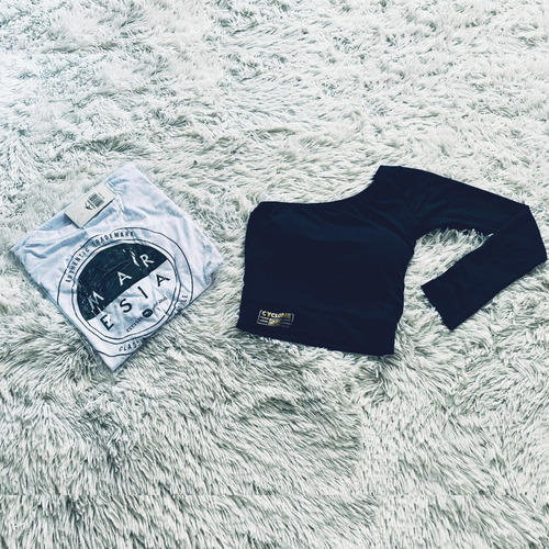 Kit Camisa Maresia Algodão + Cropped Black