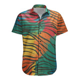 Camisa Botão Animal Print Tigre Savana Safari Africa Tigre