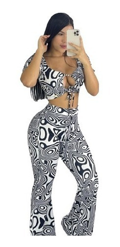 Conjunto  Pantalon Blusa Estampado (marsh 546)