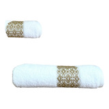 Conjunto De 2 Toalhas De Banho Premium Bordadas E Luxuosas