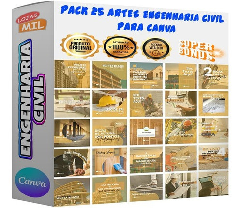 25 Artes Engenharia Civil 2.0 Arquivo Editável Canva