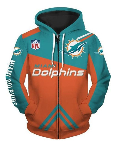 Sudadera Con Capucha De Rugby Nfl, Abrigo Con Cremallera