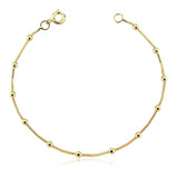 Pulseira Feminina Folheada De Ouro 18k Com Bolinhas