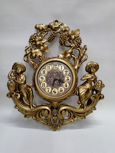 Reloj De Pared Antiguo Germany Baquelita Recolectores Uvas