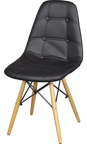 Silla Premium Eames Tapizada Costura Escritorio Comedor