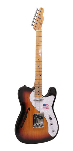  Guitarra Electrica Sx Telecaster Semi Hollow Ash Americano 