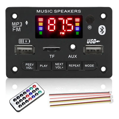 Modulo Rep Audio Bluetooth Mp3 Usb Aux Fm Microfono 5voltios Negro | Meses sin interés