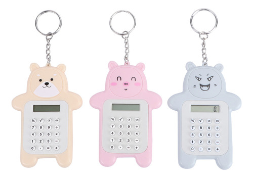 Mini Calculadora Adorable De 3 Piezas Con Hebilla De Llavero