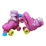 Patins Infantil. 4 Rodas Regulável Arco Iris Quad.